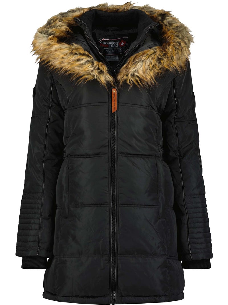 Parka longue à capuche fausse fourrure beauty – canadian peak Noir - Kiabi