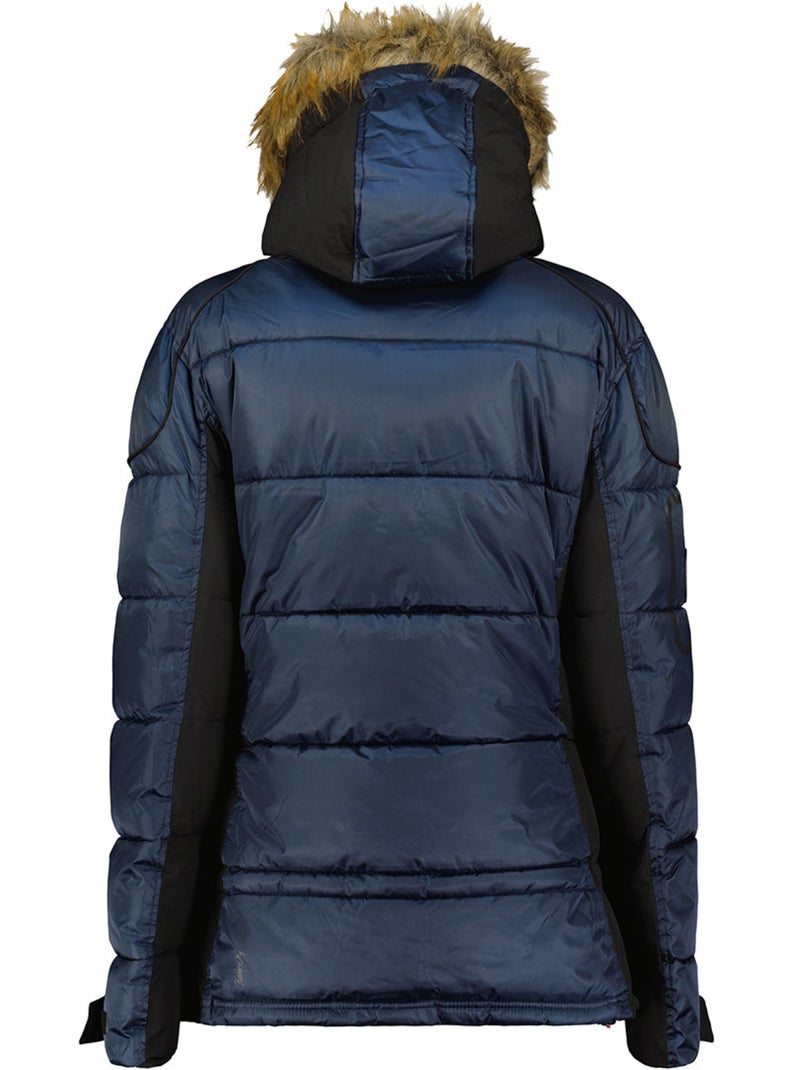 Parka longue à capuche fausse fourrure bersileak – canadian peak Bleu marine - Kiabi