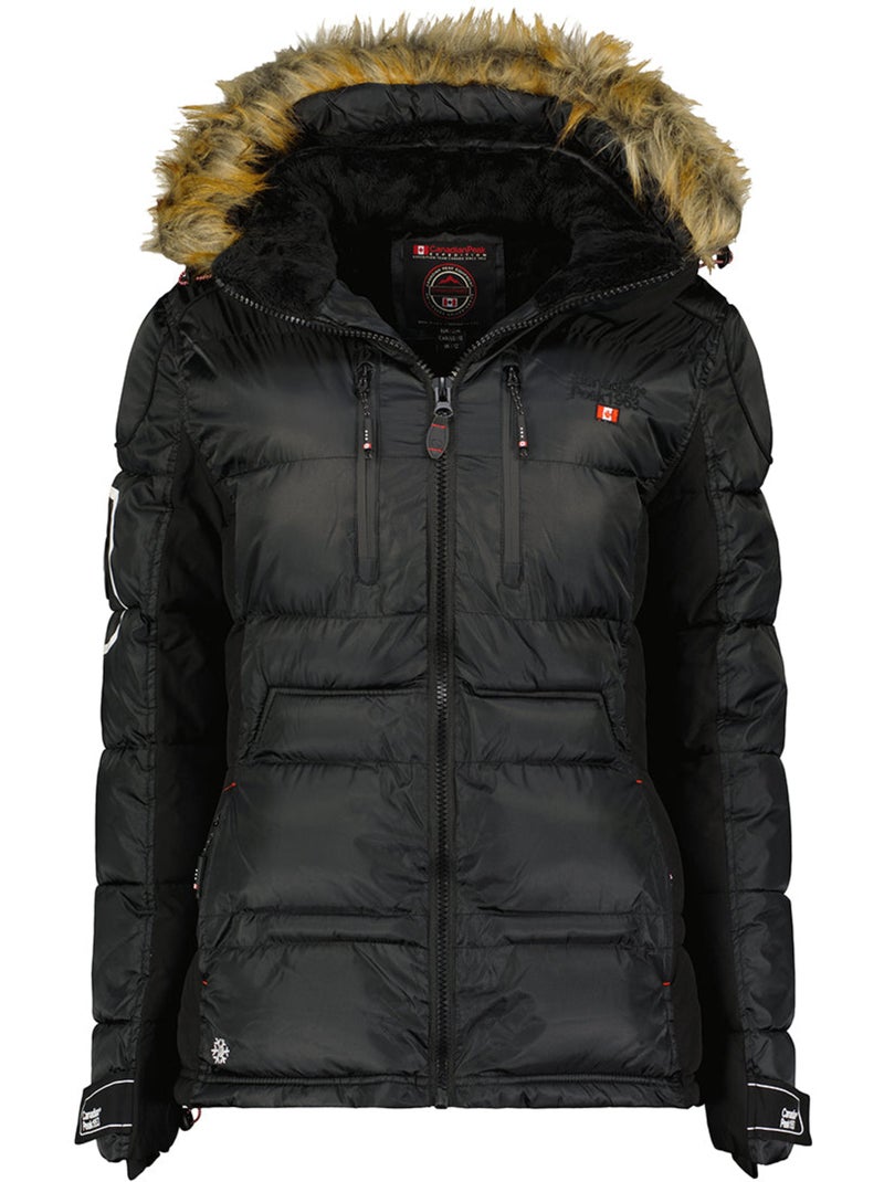 Parka longue à capuche fausse fourrure bersileak – canadian peak Noir - Kiabi
