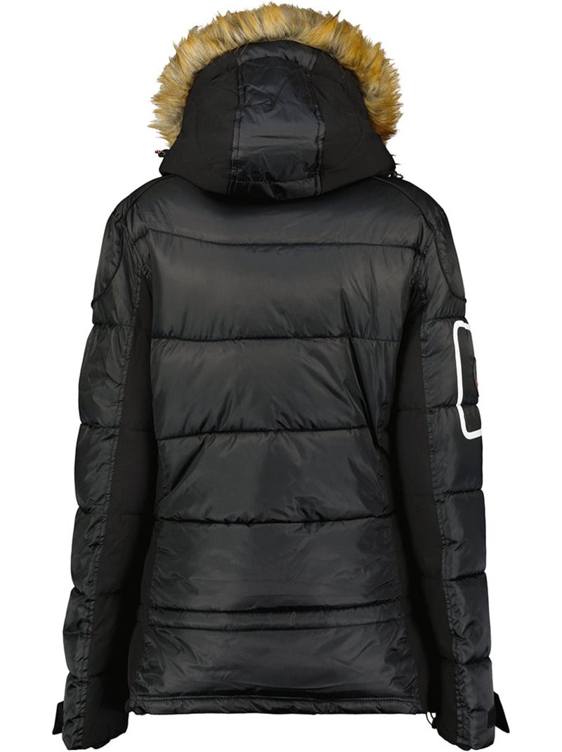 Parka longue à capuche fausse fourrure bersileak – canadian peak Noir - Kiabi