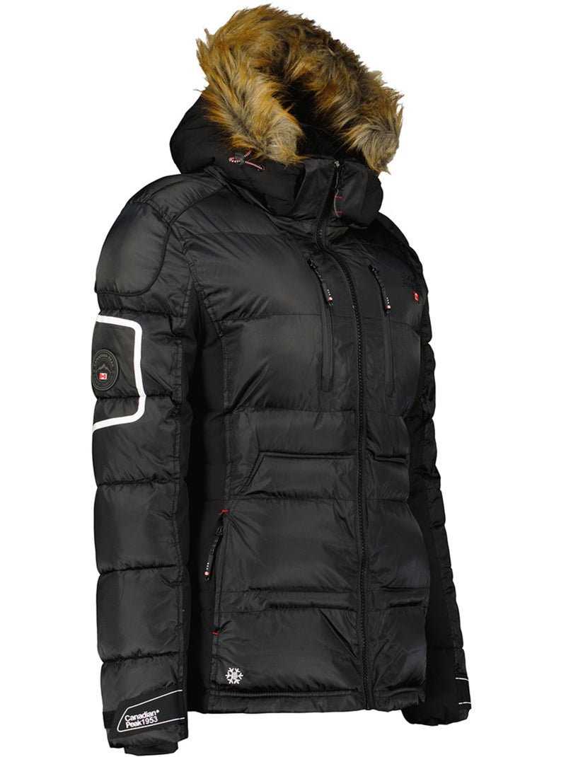Parka longue à capuche fausse fourrure bersileak – canadian peak Noir - Kiabi