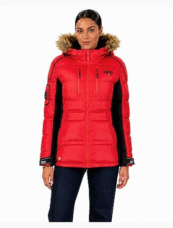 Parka longue à capuche fausse fourrure bersileak – canadian peak