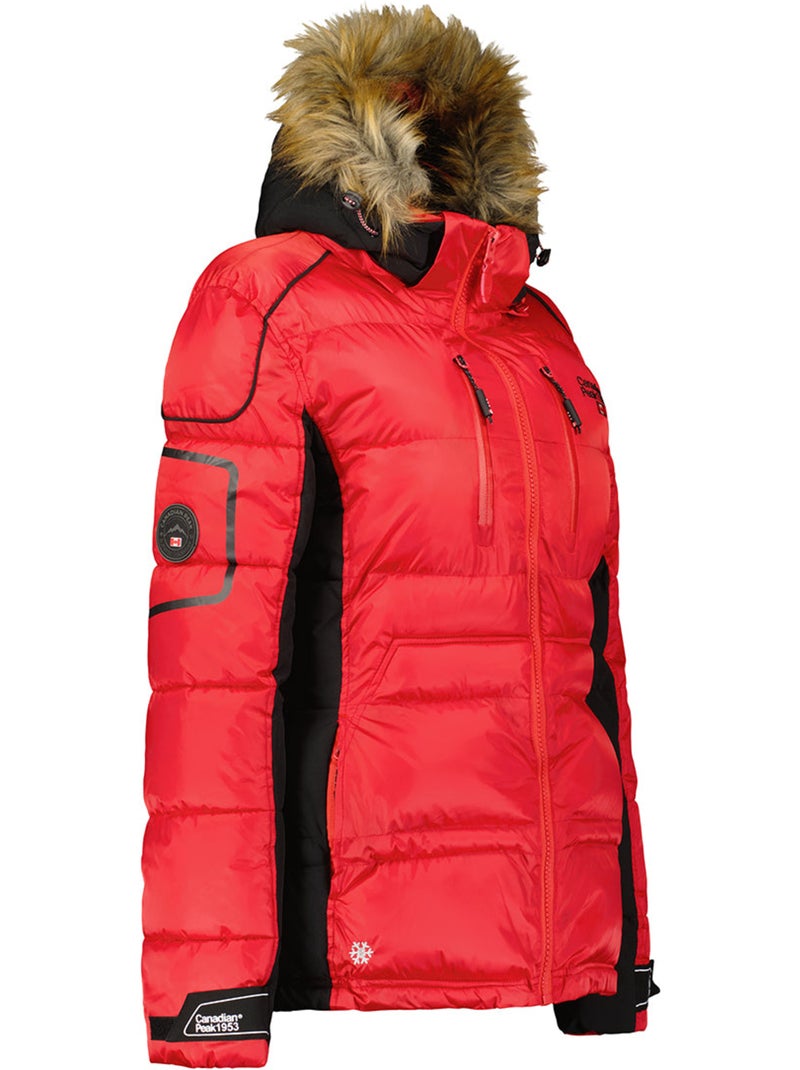 Parka longue à capuche fausse fourrure bersileak – canadian peak Rouge - Kiabi