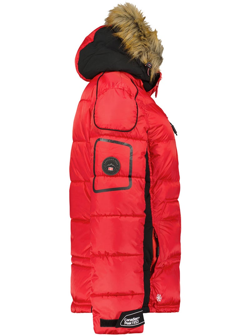 Parka longue à capuche fausse fourrure bersileak – canadian peak Rouge - Kiabi
