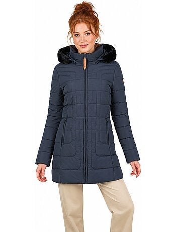 Parka longue à capuche fausse fourrure braceleak – canadian peak