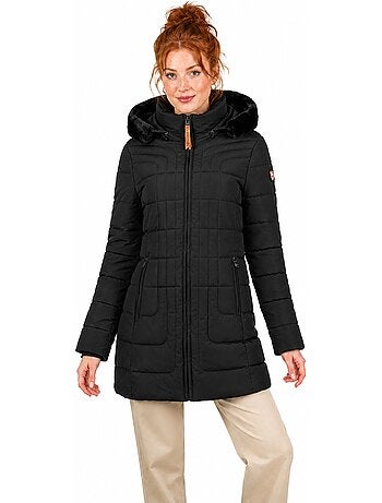 Parka longue à capuche fausse fourrure braceleak – canadian peak
