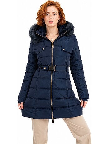 Parka longue à capuche fausse fourrure diamentereak – canadian peak