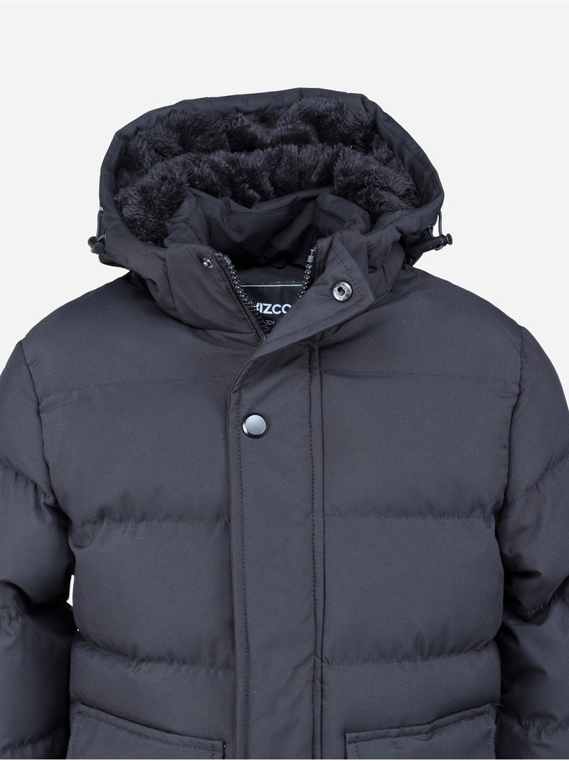 Parka longue à capuche Noir - Kiabi