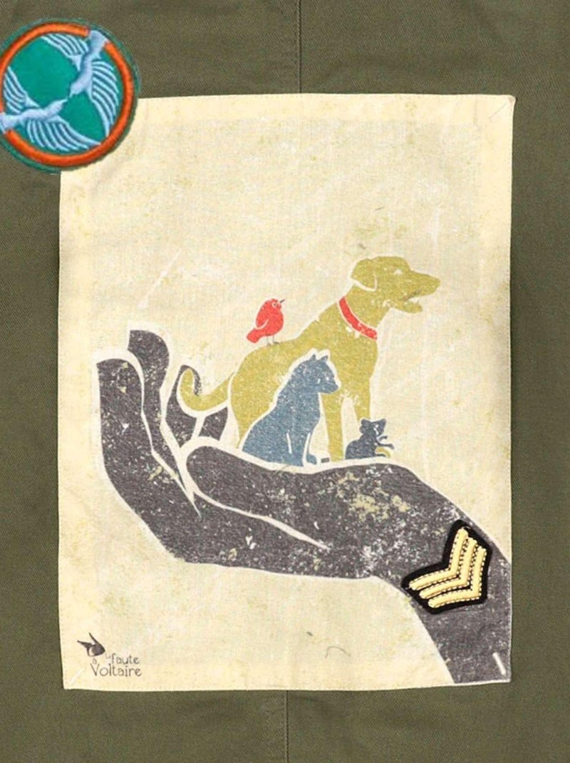 Parka Longue à Capuche   &   ROCK & PEACE - La Faute à Voltaire Kaki - Kiabi