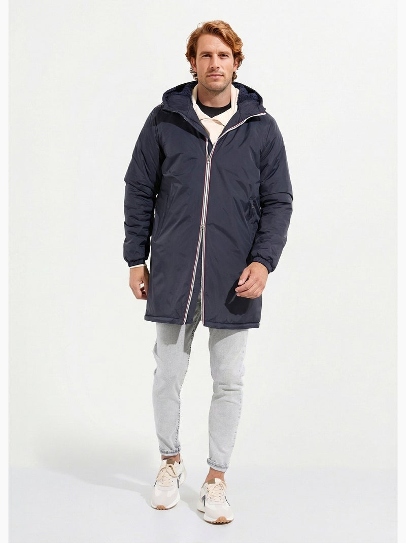 Parka longue chaude fourrée déperlante - AFIBEL Bleu marine - Kiabi