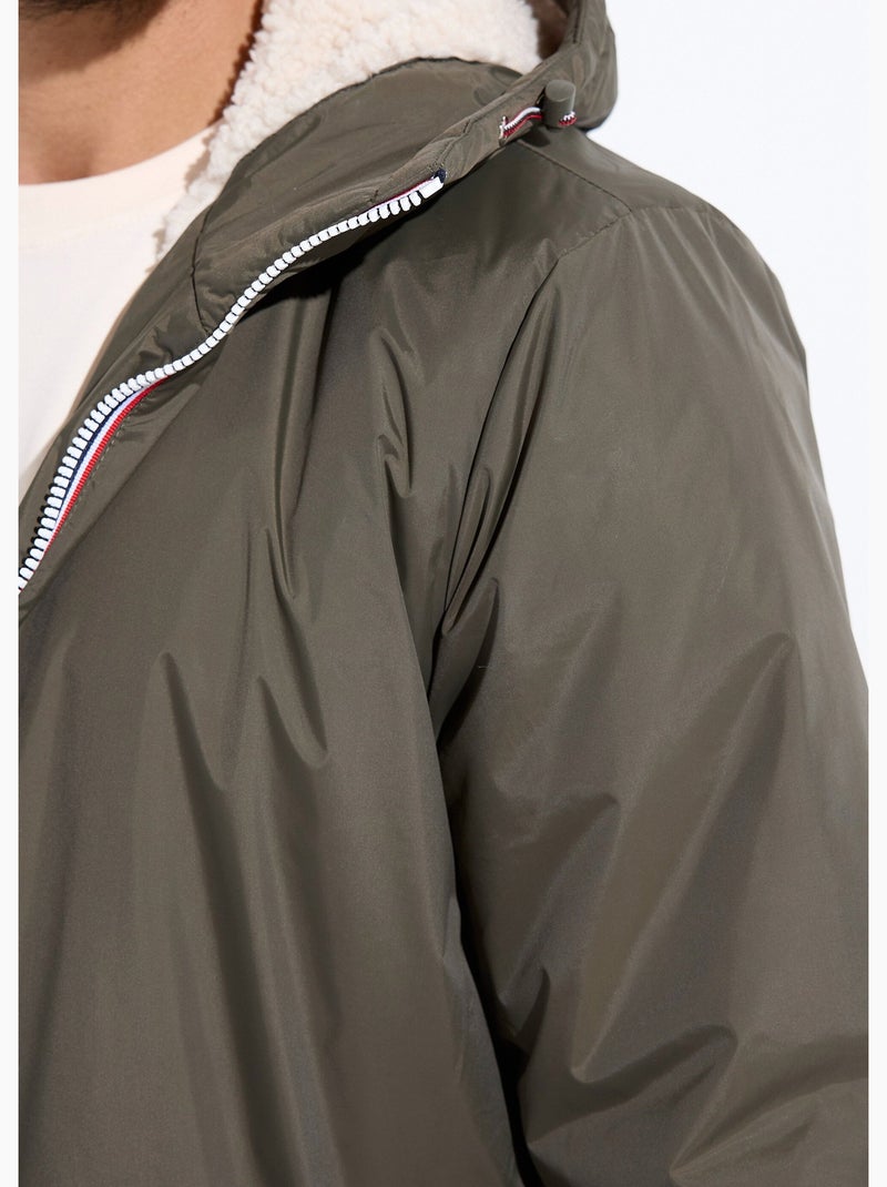 Parka longue chaude fourrée déperlante - AFIBEL Vert kaki - Kiabi