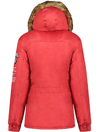 Parka longue cintrée à capuche fausse fourrure banapeak – canadian peak