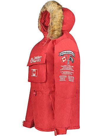Parka longue cintrée à capuche fausse fourrure banapeak – canadian peak