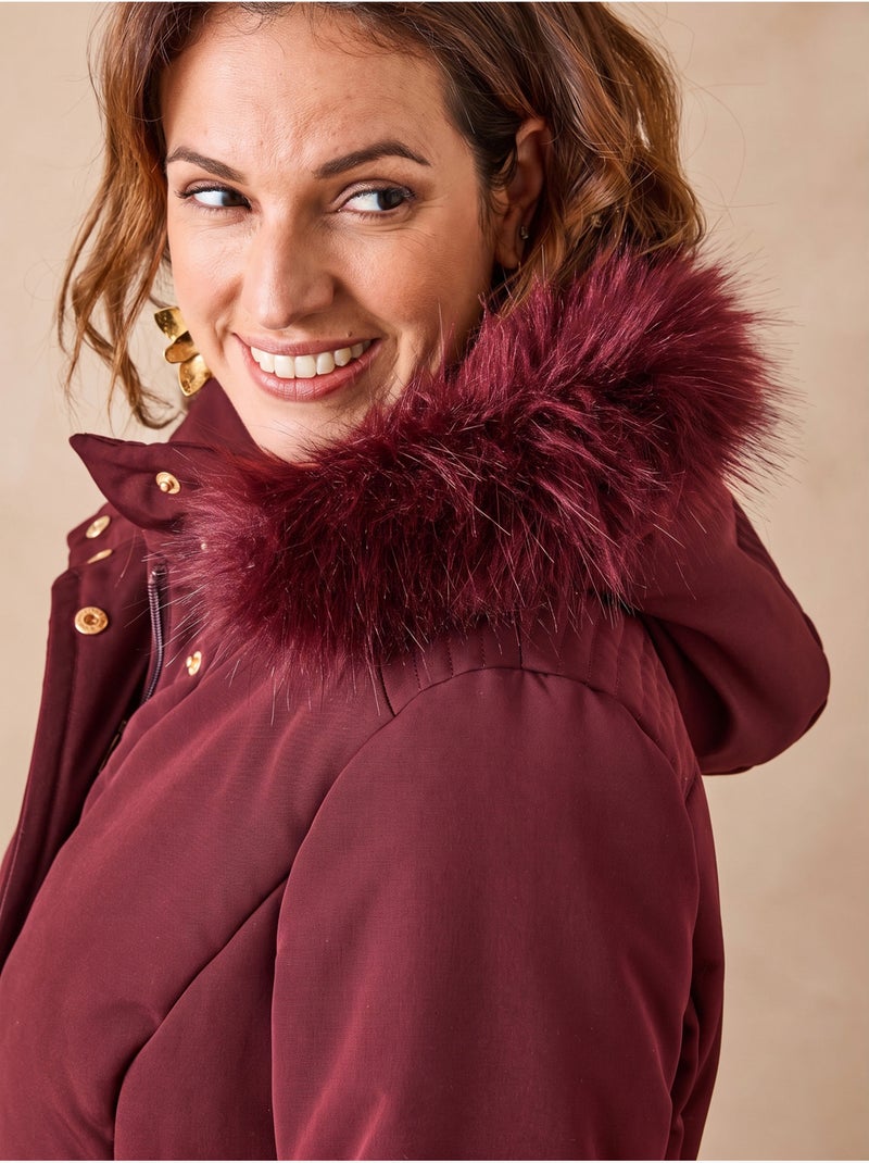 Parka longue déperlante à capuche - daxon Bordeaux - Kiabi