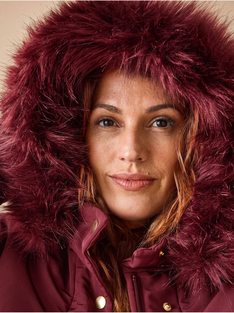 Parka longue déperlante à capuche - daxon Bordeaux - Kiabi