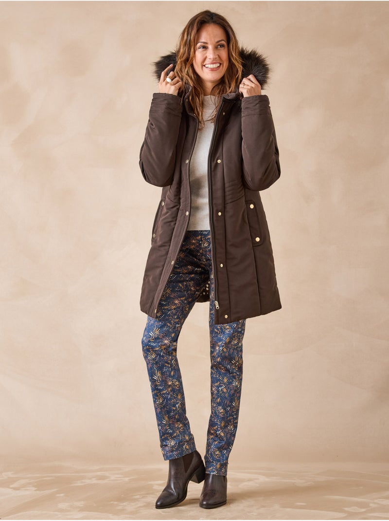 Parka longue déperlante à capuche - daxon Marron chocolat - Kiabi