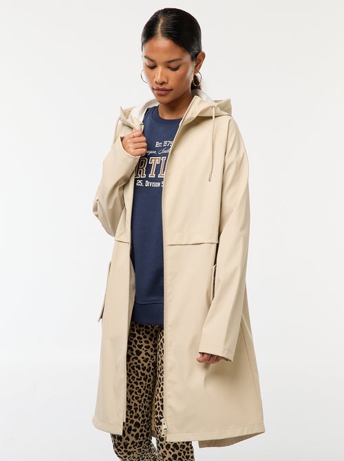 Parka longue déperlante à capuche - Kiabi