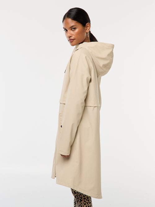 Parka longue déperlante à capuche - Kiabi