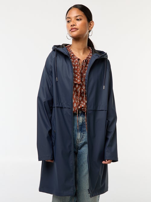 Parka longue déperlante à capuche - Kiabi