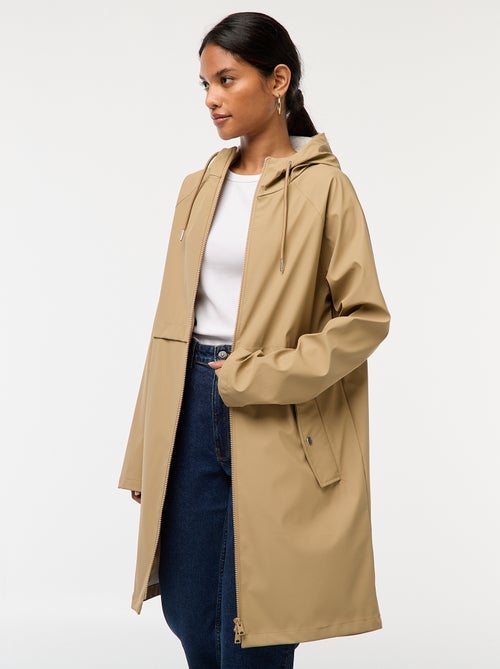 Parka longue déperlante à capuche - Kiabi
