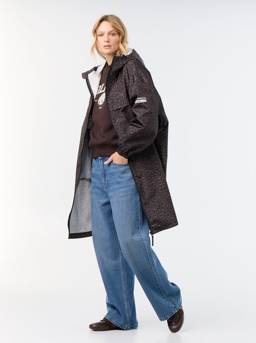 Parka longue déperlante à capuche - Kiabi
