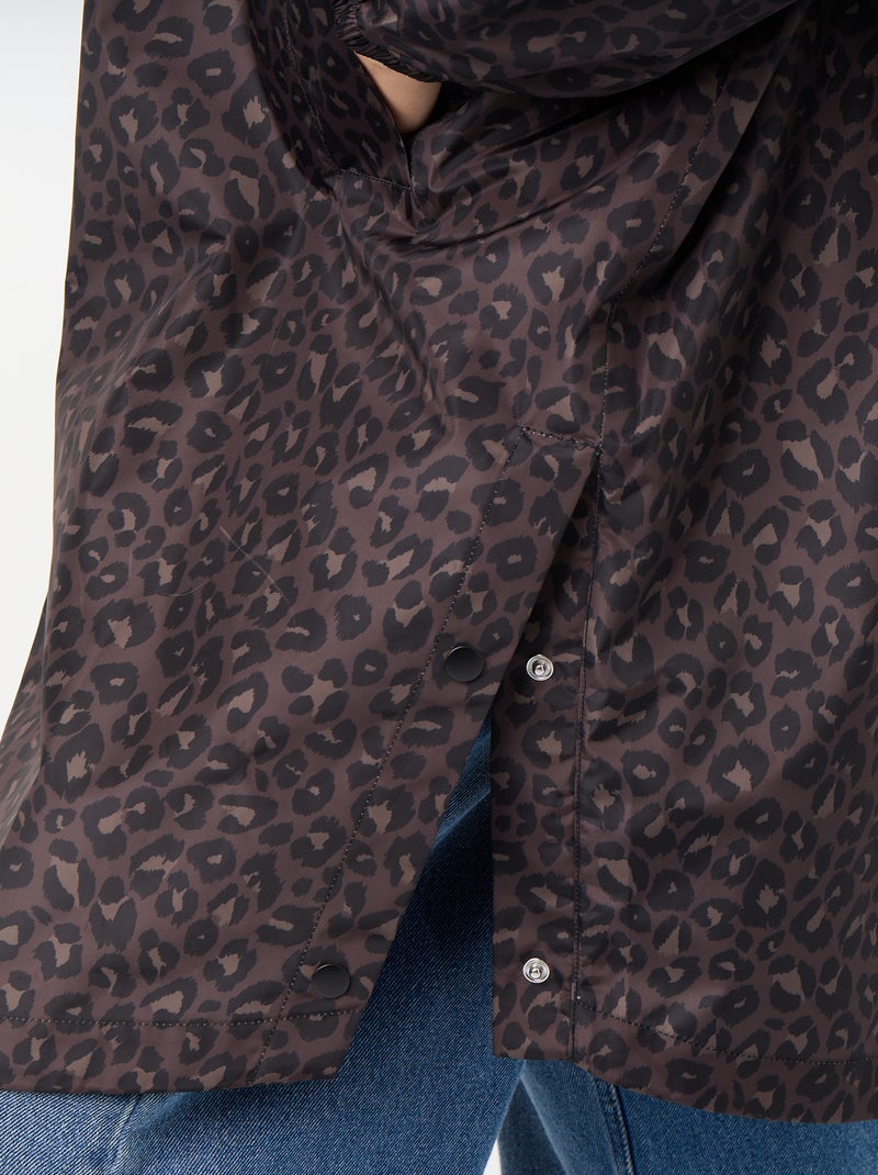 Parka longue déperlante à capuche Marron - Kiabi
