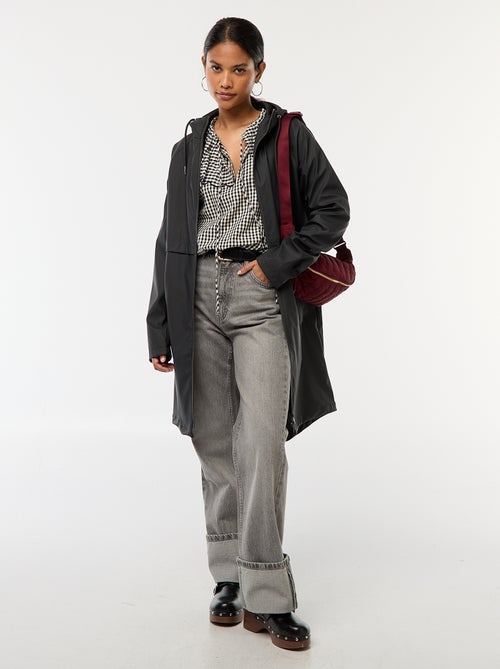 Parka longue déperlante à capuche - Kiabi