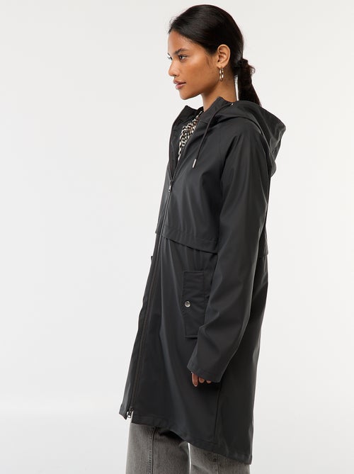 Parka longue déperlante à capuche - Kiabi