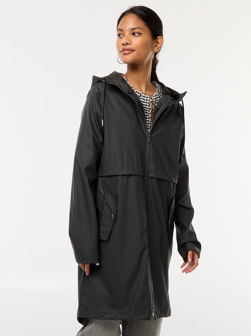 Parka longue déperlante à capuche - Kiabi