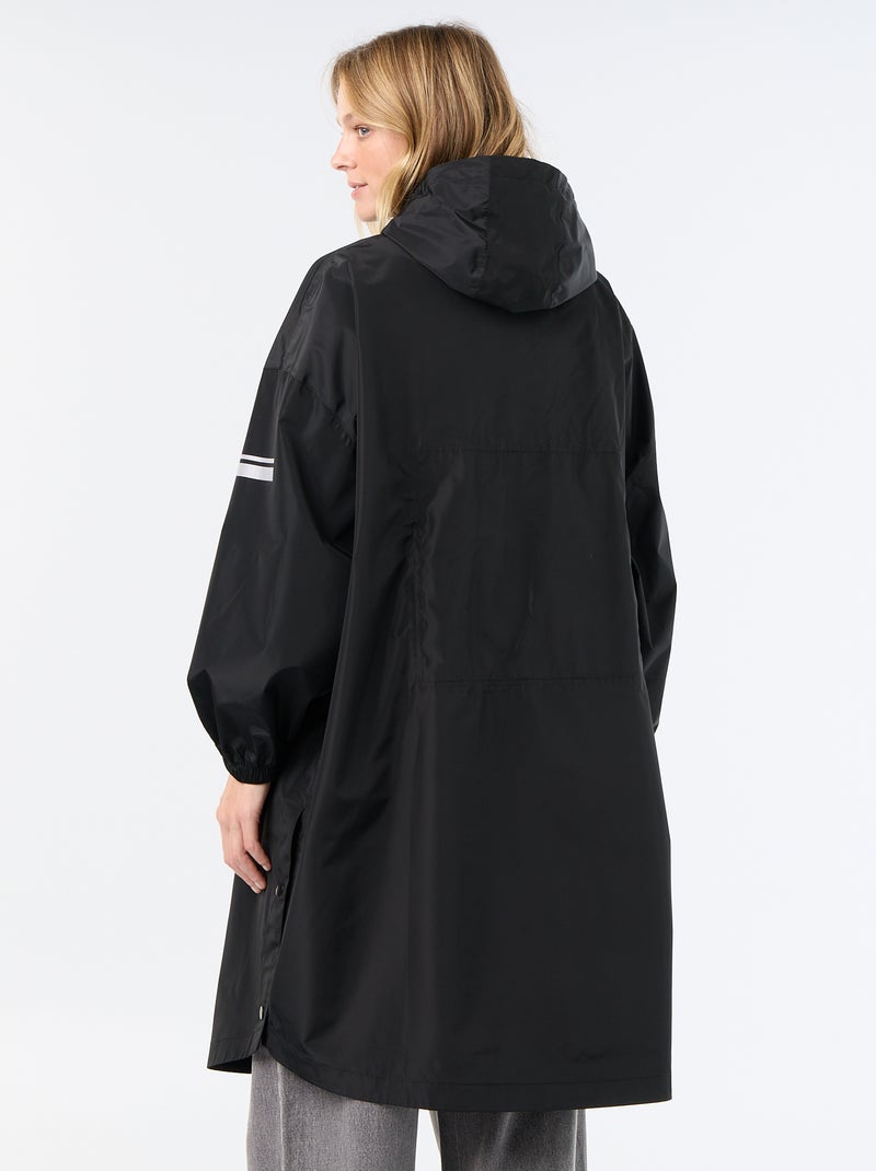 Parka longue déperlante à capuche Noir - Kiabi