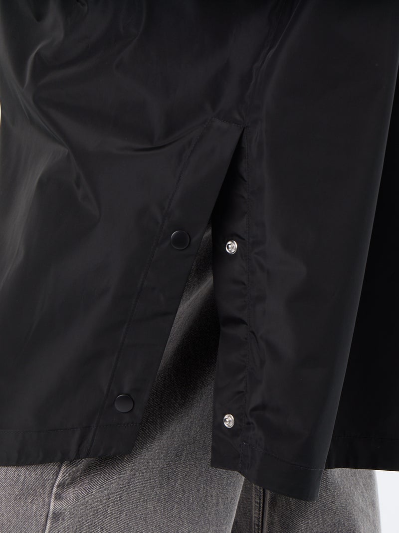 Parka longue déperlante à capuche Noir - Kiabi