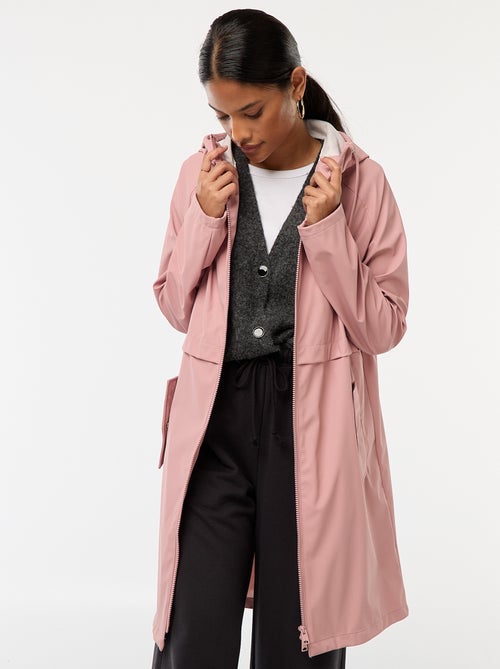 Parka longue déperlante à capuche - Kiabi