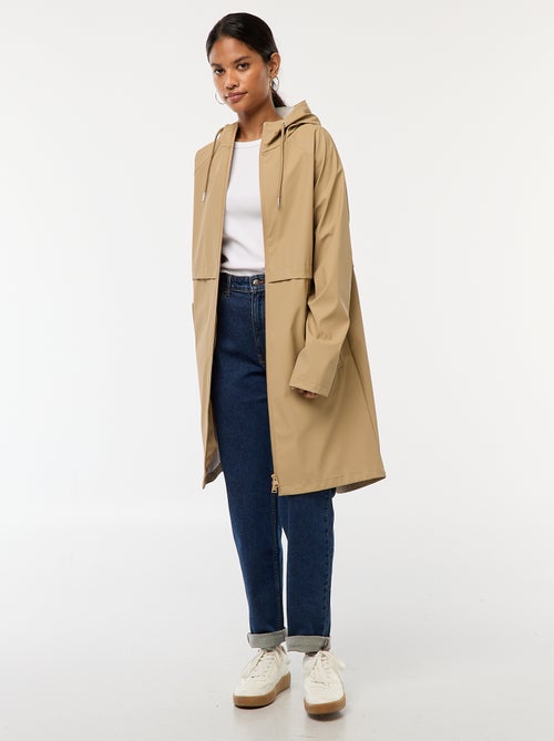 Parka longue déperlante à capuche - Kiabi