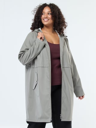 Parka longue déperlante avec détails réfléchissants