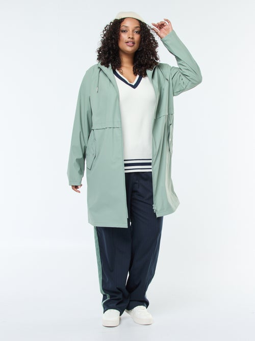 Parka longue déperlante avec détails réfléchissants - Kiabi