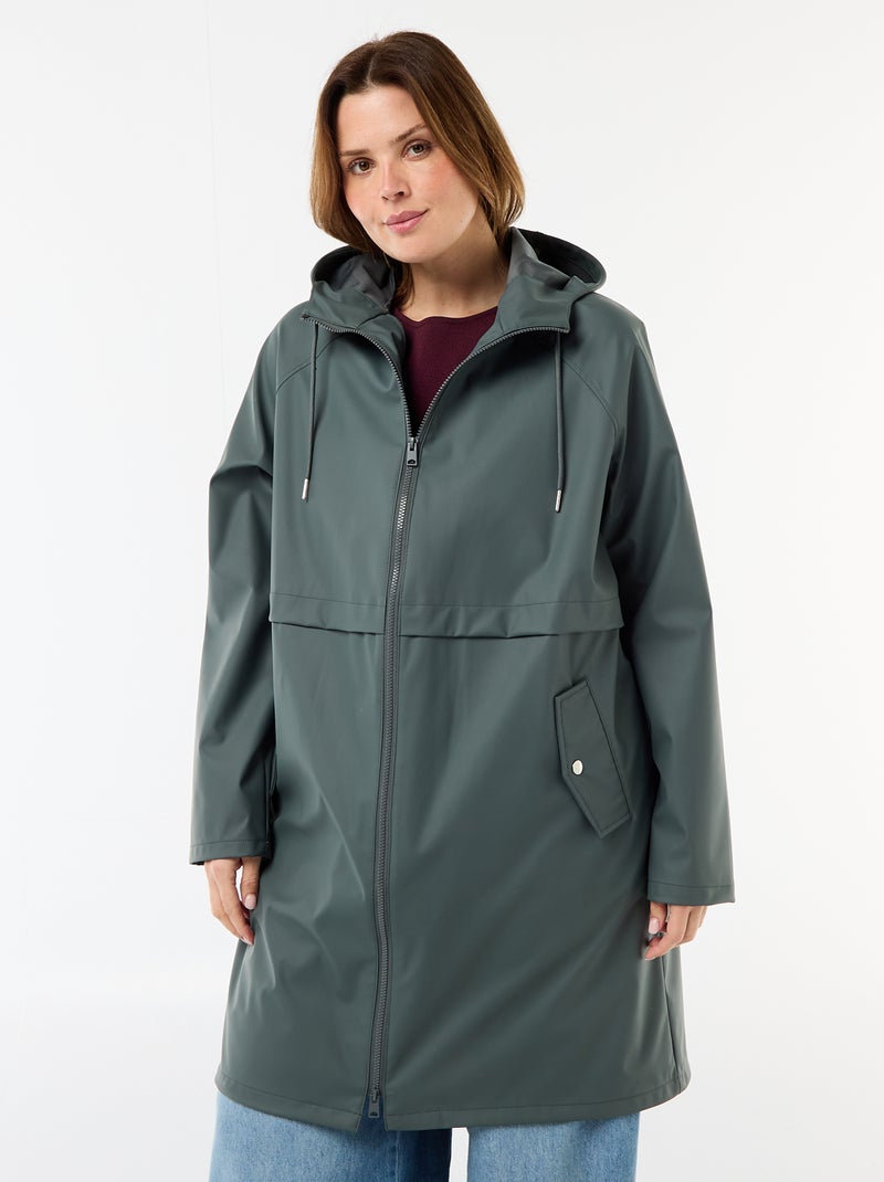 Parka longue déperlante Kaki - Kiabi