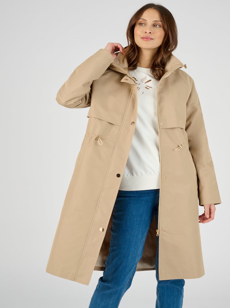 Parka longue esprit trench - Damart Beige clair - Kiabi