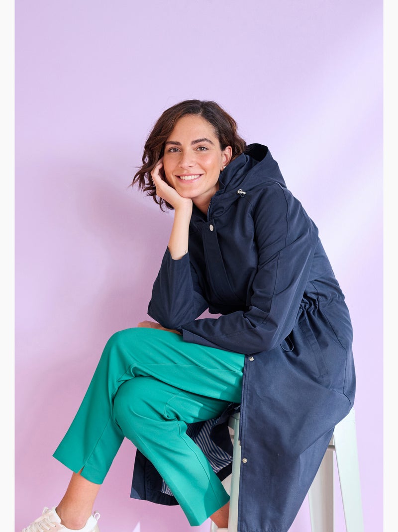 Parka longue esprit trench - Damart Bleu - Kiabi