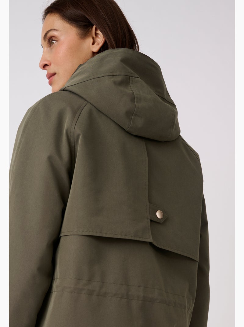 Parka longue esprit trench - damart Vert - Kiabi