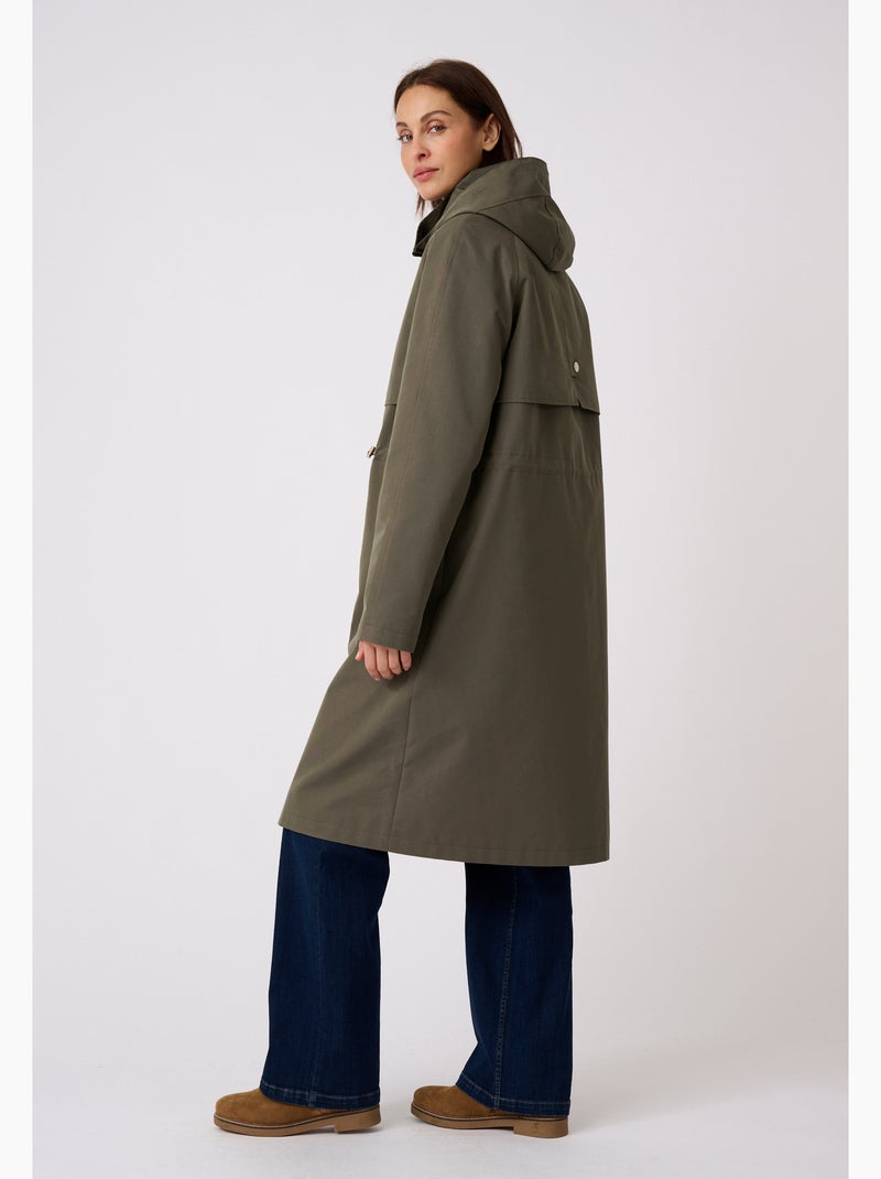 Parka longue esprit trench - damart Vert - Kiabi