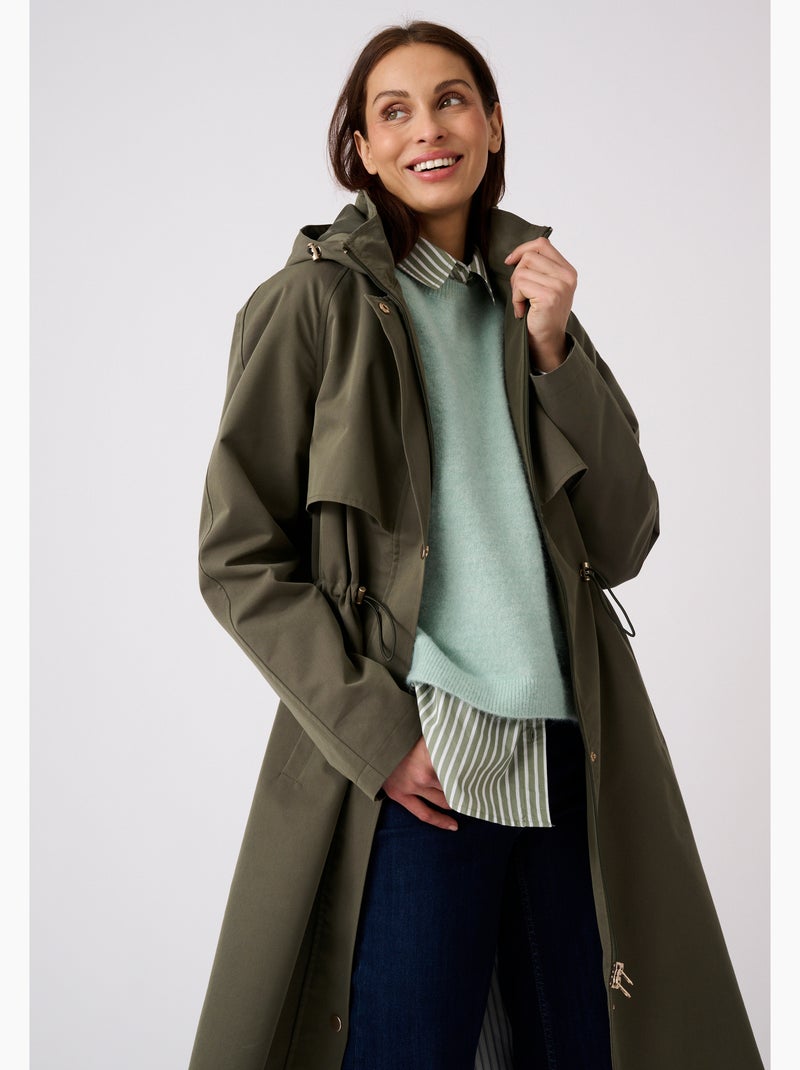Parka longue esprit trench - damart Vert - Kiabi
