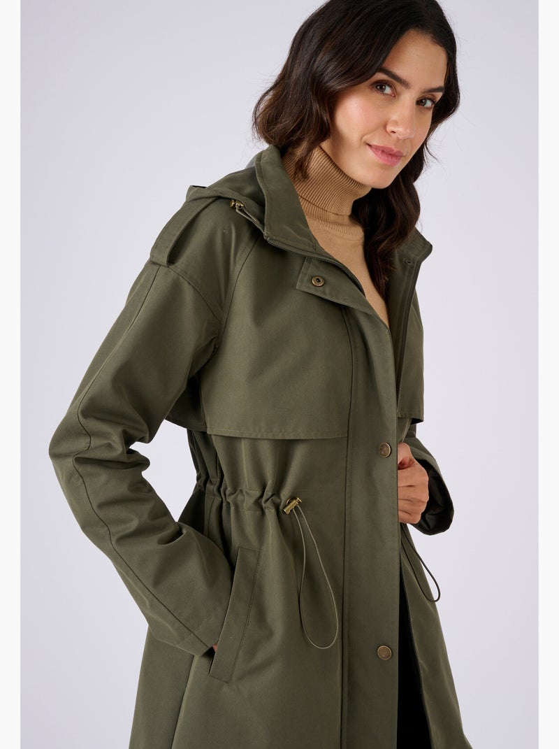 Parka longue esprit trench - Damart Vert - Kiabi