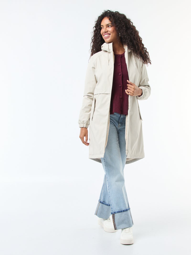 Parka longue fourrée Beige - Kiabi