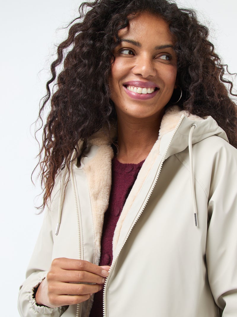 Parka longue fourrée Beige - Kiabi