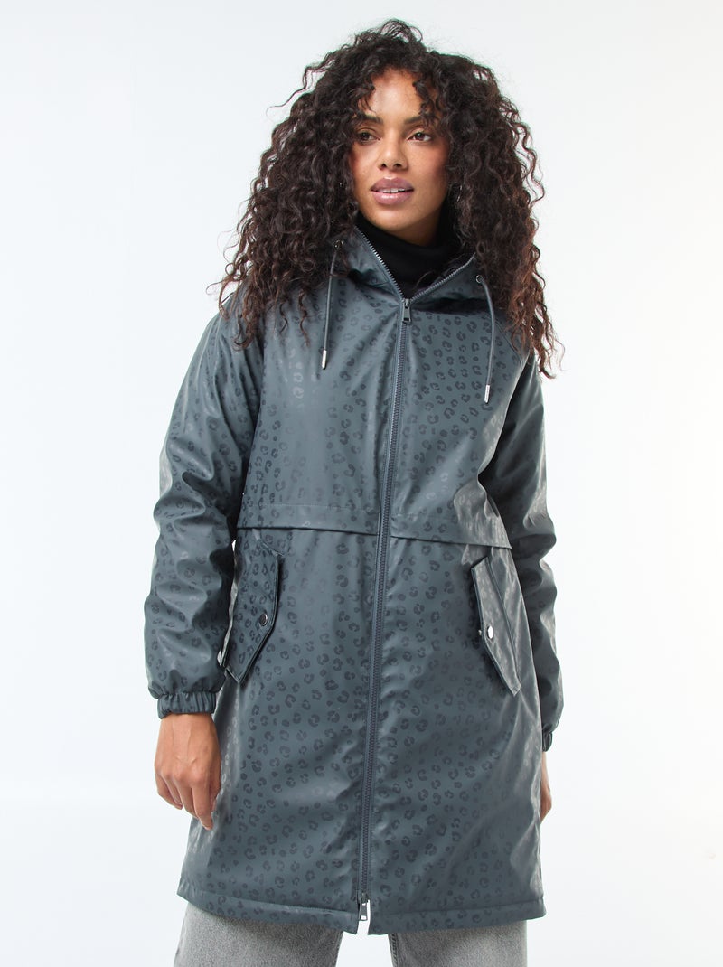 Parka longue fourrée Gris - Kiabi
