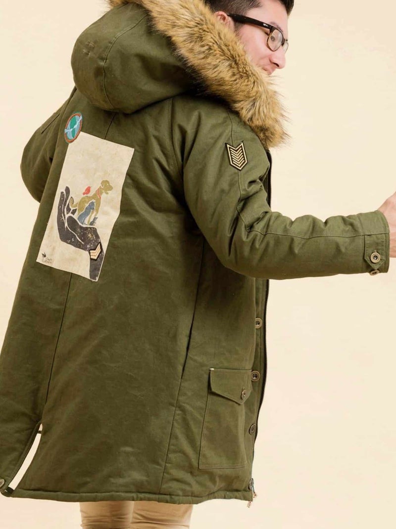 Parka Longue   Homme  ROCK & PEACE - La Faute à Voltaire Kaki - Kiabi
