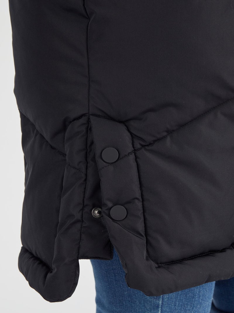 Parka longue, large col, doublée Thermolactyl - Damart Noir - Kiabi