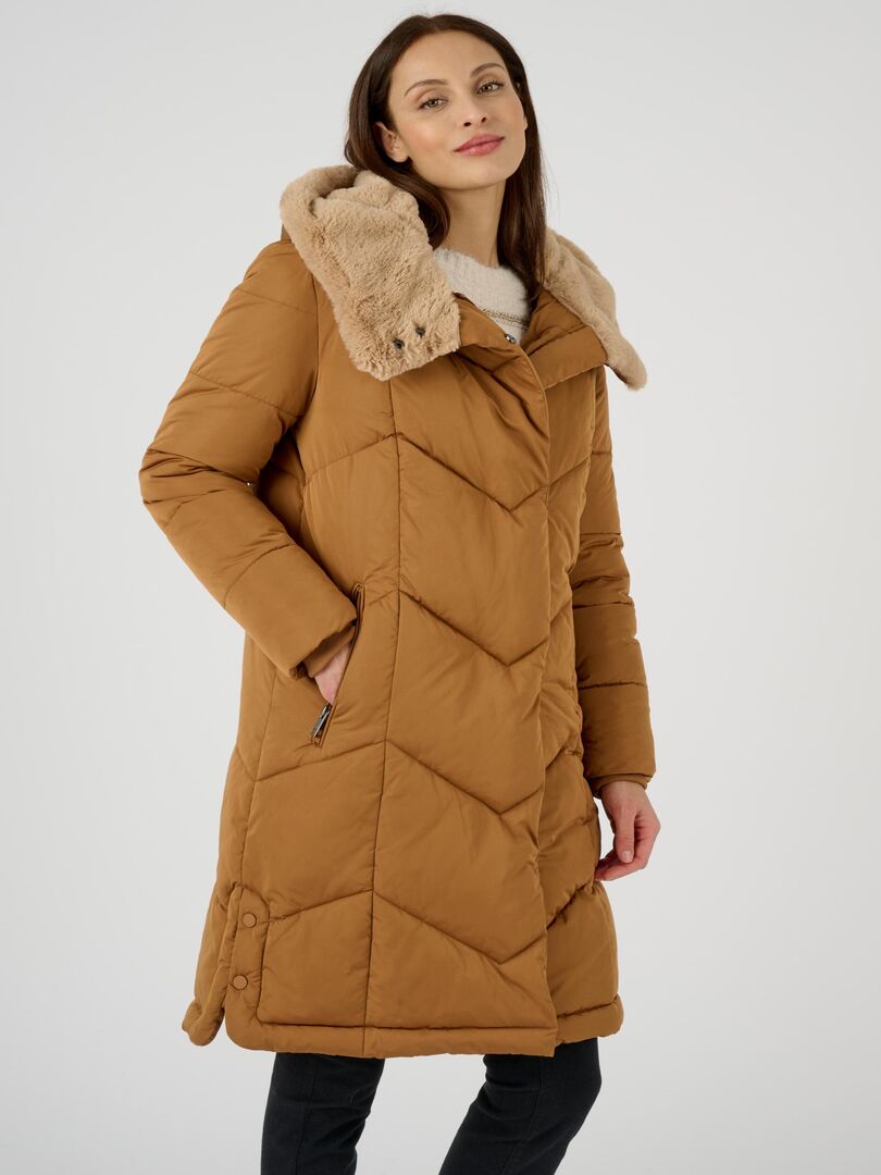 Parka longue, large col Thermolactyl - Damart Beige - Kiabi