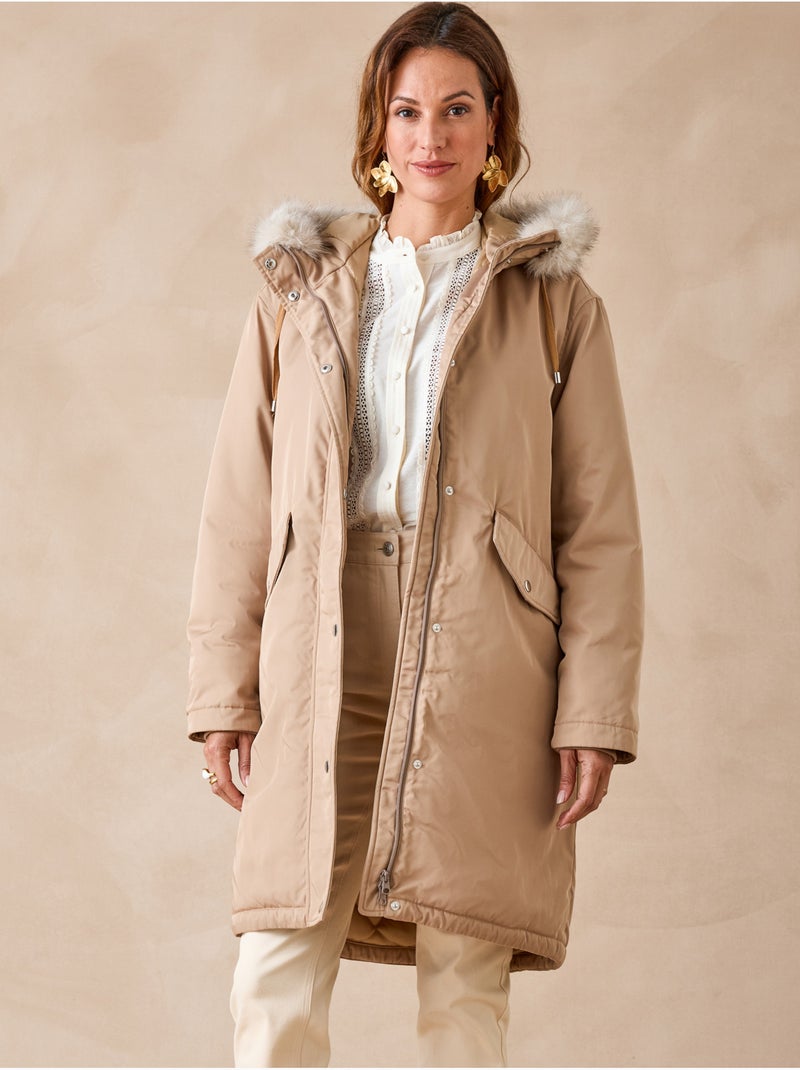 Parka longue matelassée - DAXON Beige - Kiabi