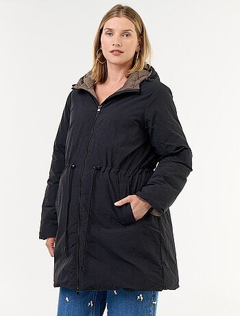 Parka longue matelassée à capuche